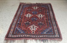 Tribal Geometric Semi Antique Lori Area Rug Hand-Knotted Traditional Carpet 4x5