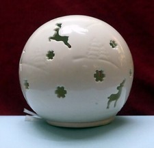 PHOTOPHORE BOULE DECOR DE NOËL EN DÉCOUPE AVEC LAMPE "BOUGIE" INTÉRIEURE - 11 CM