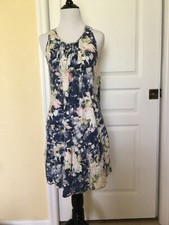 Ralph Lauren Swing  Dress Teens Xl (16) Cotton Blue Flower (women Size S)