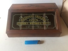 BOÎTE VITRINE À THÉ WHITMAN & SON INC NATIONAL GROCERS EN BOIS ET RABAT VITRÉ 