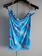 Top bleu imprimé dos nu avec chaîne dorée PIMKIE