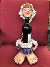 GRAPE GIRL /WINE STOMPER *BOTTLE HOLDER KITCHEN COUNTER TOP AND BAR DECOR