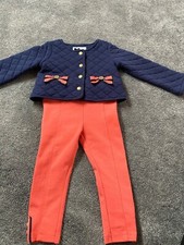 Janie & Jack filles tenue bleu marine et corail. Excellent état! Âge 18-24 mois