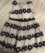 Jasper Conran Bleu Marine Et Blanc Fleur Robe imprimée Taille 18-24 mois