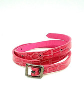 Ceinture rose simili croco fille 6-7 ans