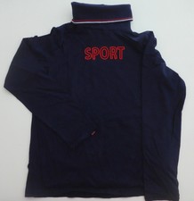 T-SHIRT COL ROULE GARCON MANCHES LONGUES BLEU MARINE SPORT SERGENT MAJOR 10 ANS