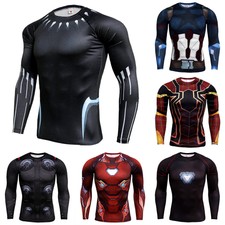 Homme Sport Déguisements Manches Longues T-shirts Vite Sec Antibactérien Fitness