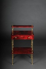 Exclusif (Ve) Ital. Vintage Table D'Appoint, Aldo Tura , Rouge 1970er A-175