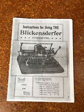 Manuel machine à écrire Blickenderfer, instructions for Blickenderfer