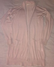 Gilet/Veste longue BRUCE FIELD t. 2 38 vieux Rose 100% laine mérinos TBE