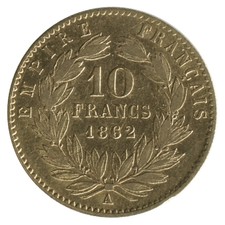 10 Francs Napoléon III Tête Laurée 1862