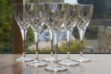 6 verrres à eau en cristal de Toscane, Wedgwood, gravés profond