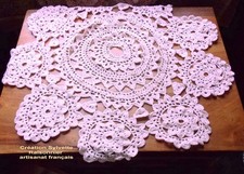 PLAFONNIER  SUSPENSION ABAT-JOUR CROCHET D'ART TRICOT SEUL A MONTER  *