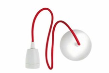 Cordon suspension ROUGE BLANC lustre pendant avec câble fil électrique douille e