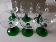 Lot de 6 Verres à Vin d'Alsace Roemer Rohmer Décor de Chasse