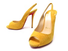 CHAUSSURES CHRISTIAN LOUBOUTIN SANDALES GAMMA 37 EN DAIM JAUNE BOITE SHOES 625€