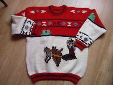 PULL TRICOTE .12 ANS.MOTIFS HUSKY TRAINEAU  MUSHER.