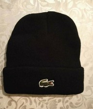 Bonnet lacoste  Logo Brodé Bonnet en agry/poly Noir, Neuf