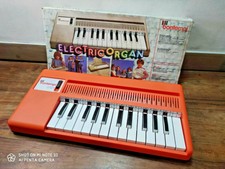 ANCIEN piano ELECTRIC ORGAN bontempi ORANGE vintage année 70 toys jouet 