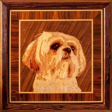 Shih Tzu chien personnalisé animal portrait bois art décoration murale...