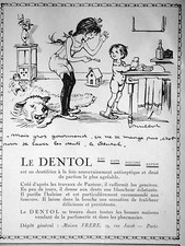 PUBLICITÉ DENTOL " ÇA NE SE MANGE PAS C'EST POUR SE LAVER LES DENTS " - POULBOT