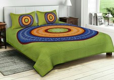 Pure Coton Attirante Imprimé Double Lit Drap & Housse de Couette 4 Coussins