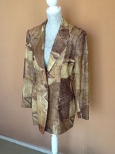 VESTE ORIGINALE MARRON/BEIGE CEINTREE T. 40