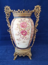 Grand vase en Faïence de Gien monture Bronze fin 19 ème
