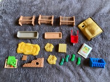 Lot PLAYMOBIL Accessoires Divers Abreuvoir Paille Herbe Ferme Zoo