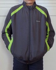 VESTE SURVÊTEMENT ENFANT, REEBOK PLAYDRY, GRISE ET VERTE TAILLE 9/10 ANS