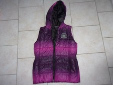 Manteau veste doudoune sans manche à capuche 14 ans Biloo rose violet noir