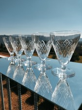 4 Verres À L'eau  Cristal Taillé St Louis Modèle Astrid Art Déco Baccarat 