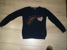 DESIGUAL PULL LEGER FILLE 9/10 ANS BON ETAT ARC EN CIEL ET COULEURS BRILLANTES