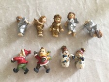 Lot de 9 mini accroche verre anges, enfant, bonhomme de neige