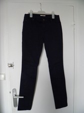 SUPERBE PANTALON BLEU MARINE DENIM CAMAIEU FEMME TAILLE 40 