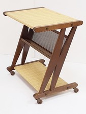 DESSERTE TABLE TELE GUERIDON SUR ROULETTES JULLIAN CHENE METAL 1960 VINTAGE 60S