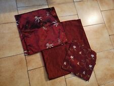 NEUF Lot de 5 housses de coussins bordeaux reflet moirés bleu violet Neuf
