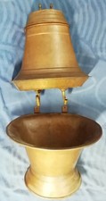 Ancienne Fontaine de Jardin Cuivre Laiton Faite Main Robinet Lave Main Toilette 
