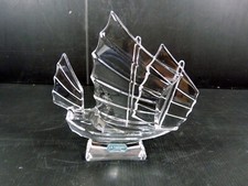 Sculpture Bateau à Voile Cristal au Plomb 24% Signé J.G. Durand