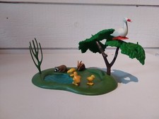 PLAYMOBIL LOT BASSE COUR ARBRE CIGOGNE/ ANIMAUX RATON LAVEUR FERME CAMPAGNE 