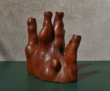 CURIOSITE CHANDELIER RACINE BOIS BOUGIE CHEMINE ART POPULAIRE DESIGN PIED LAMPE