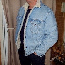 Veste Levi's en Jean Fourrée Bleu Used Taille M