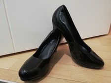 Chaussures escarpins femme vernis noir à talons (taille 41)
