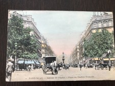 CPA 75 Paris -  avenue de l'opéra - place théatre  Carte postale animation1909 