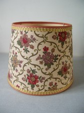 Ancien abat en tissu floral fleuri de lampe luminaire de 25 cm 
