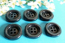 247C SUPERBES GROS BOUTONS VINTAGE " DIVINE " BLEU CANARD 6 BOUTONS ÉP. 1960/70