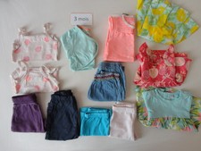 ° 3 mois ° Lot 12 vêtements bébé fille enfant T-shirt bodys leggings robes