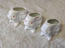3 Bibelots en céramiques en forme de Lapin de 9 cm de long
