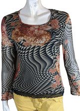 ? Christine Laure Taille 40 ?  Superbe tee shirt manches longues marron gris n