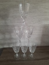 6 Verres à EAU Cristal d'Arques taillé ,25 cl,  Modèle  POMPADOUR 17 cm